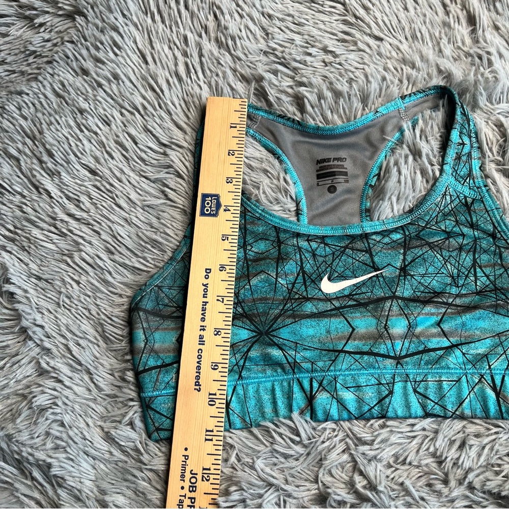 Nike Pro Sports Bra Womens Small Blue Black Dri Fit Swoosh - Picture 6 of 8